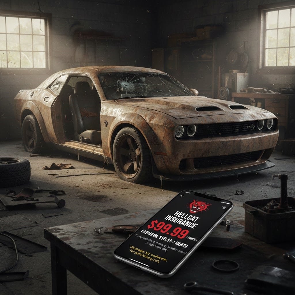 hellcat junker car insurance cost per month​